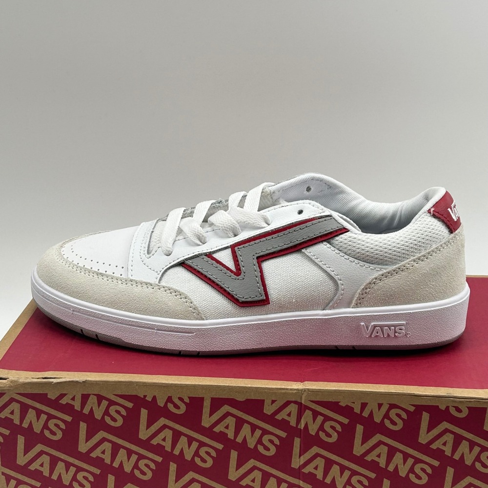 Vans Lowland CC Sneakers Mens 6 Womens 7.5 White Red Grey VN000BWBWRQ Skate